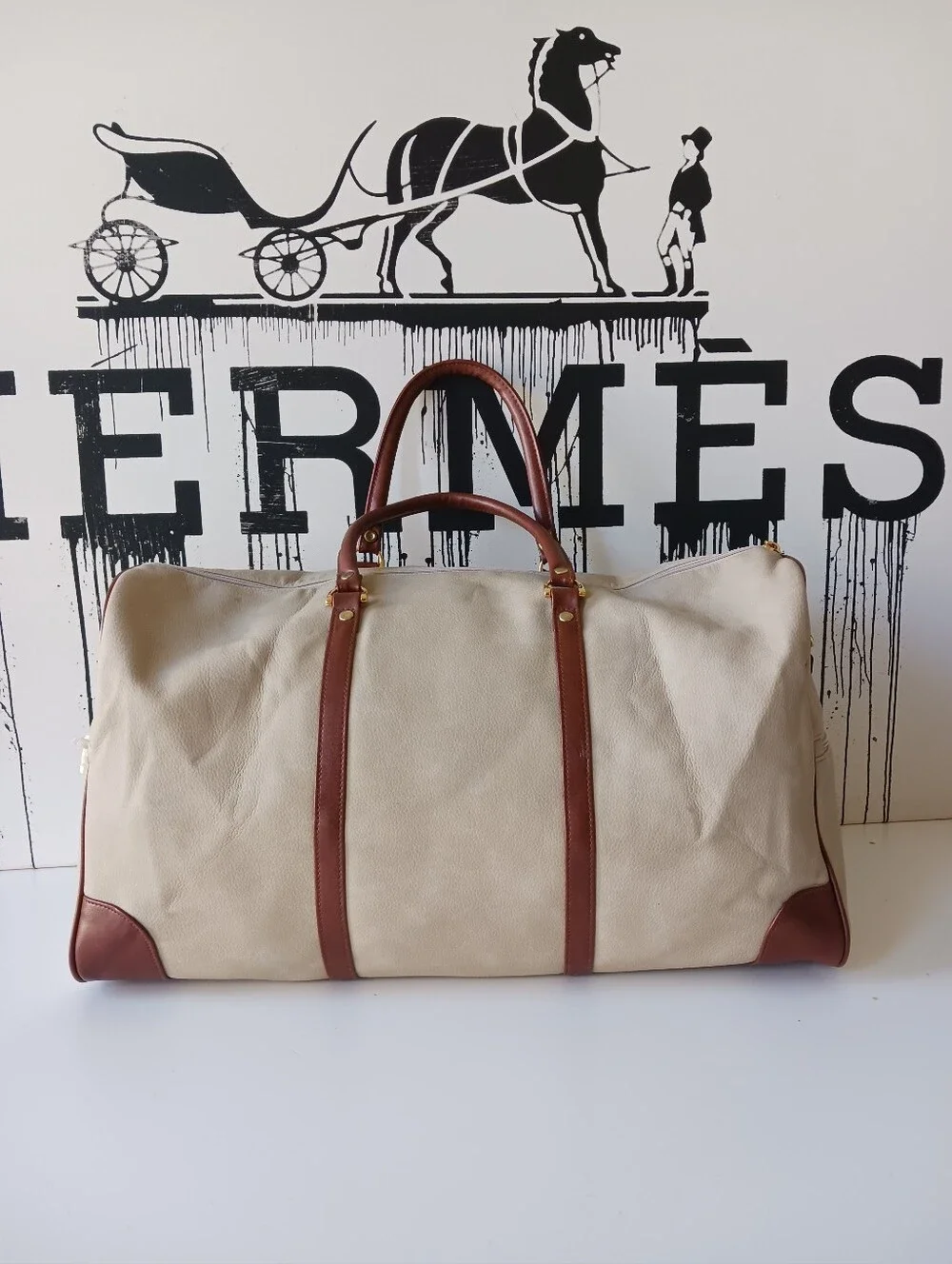 Pierre Balmain Leather Weekender Duffle , Travel Bag, Crossbody Bag